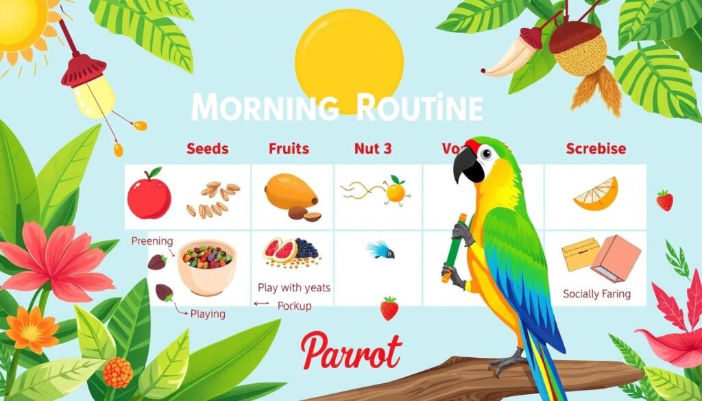 parrot daily schedule