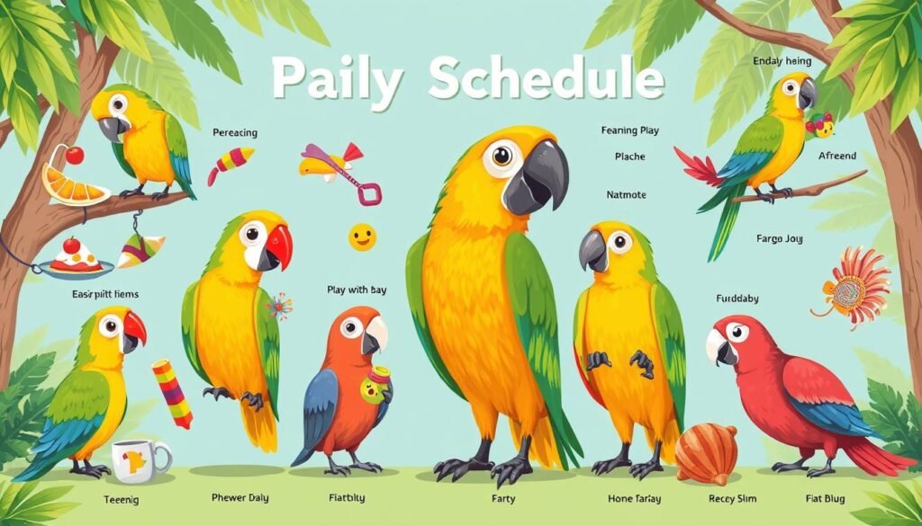 parrot daily schedule