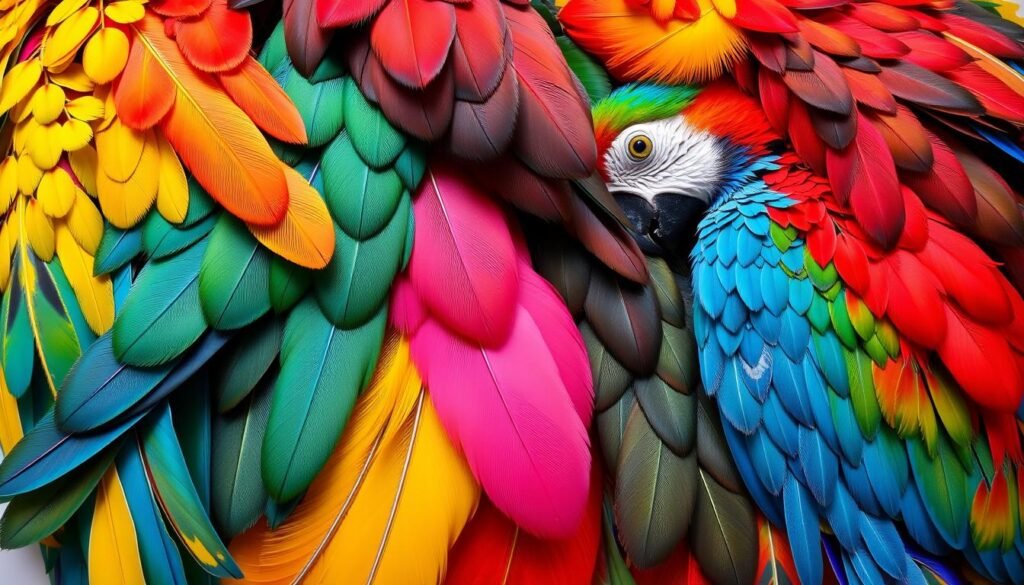 parrot feathers