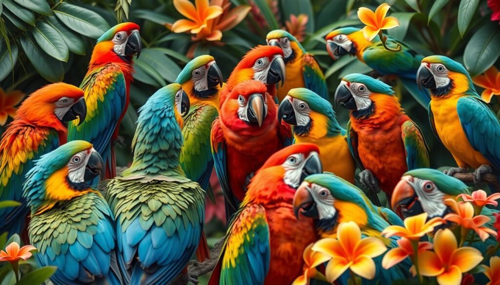 parrot flocks