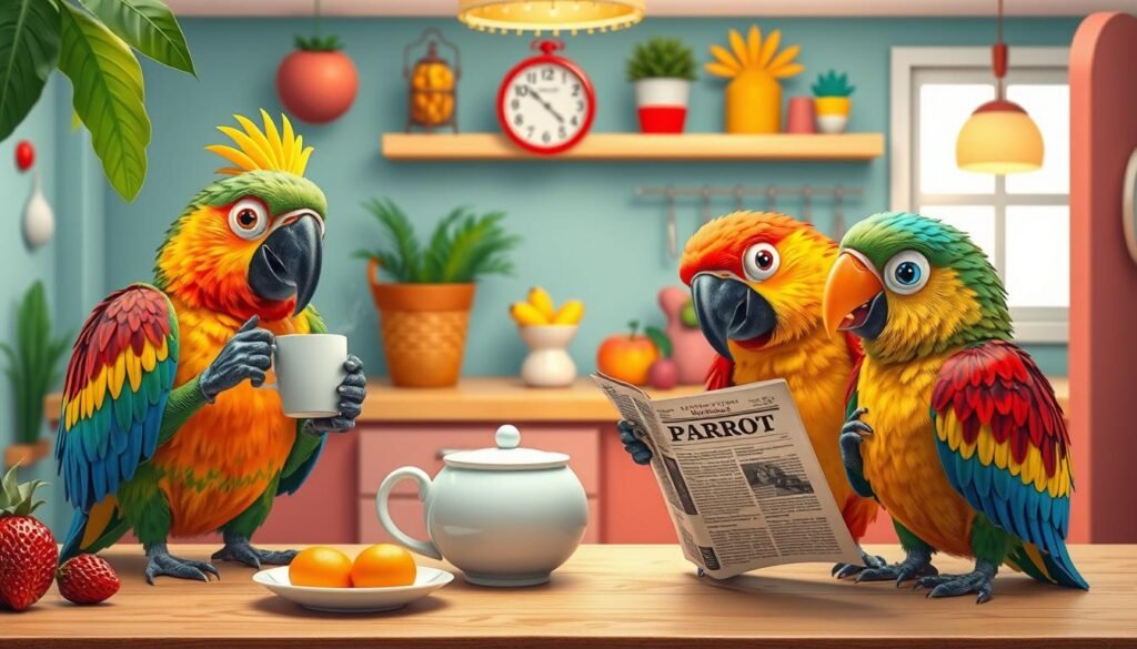 parrot morning routine