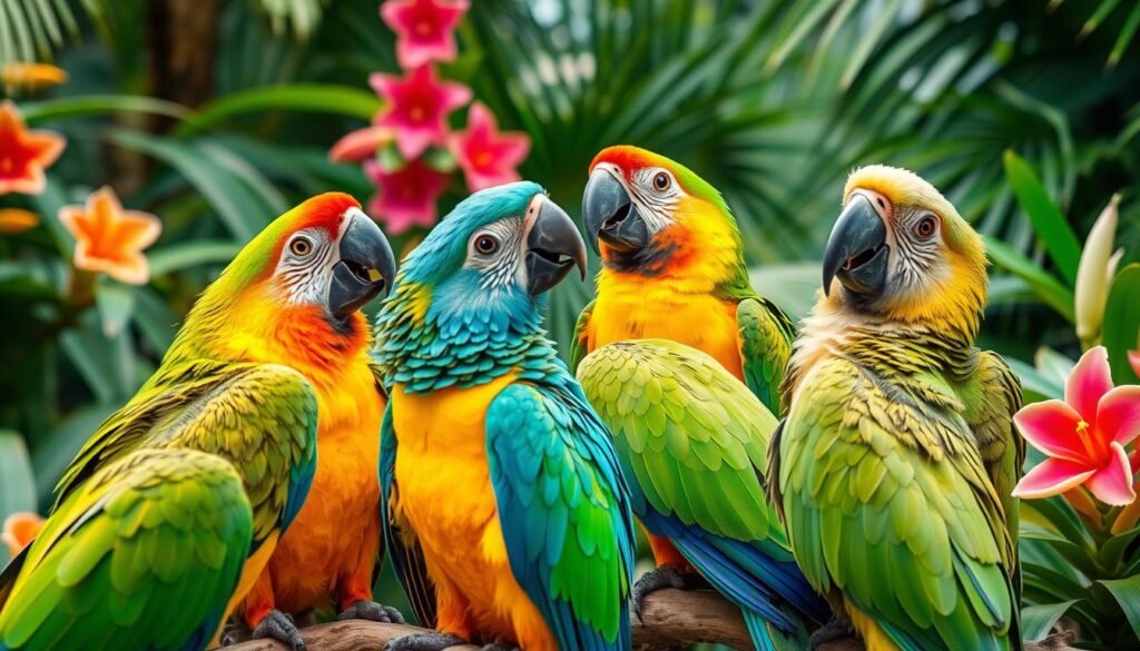 parrot social interactions